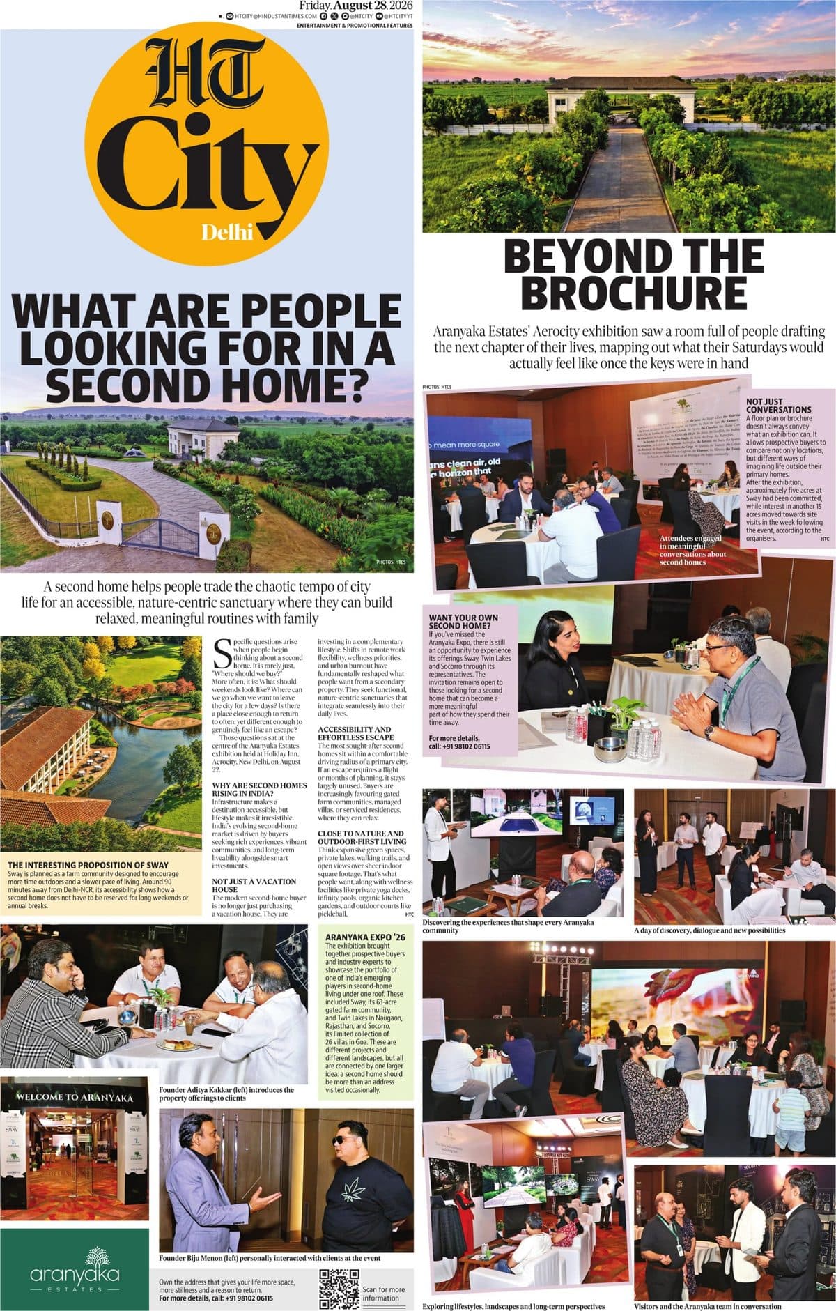 HT City, Delhi, Aranyaka Estates feature