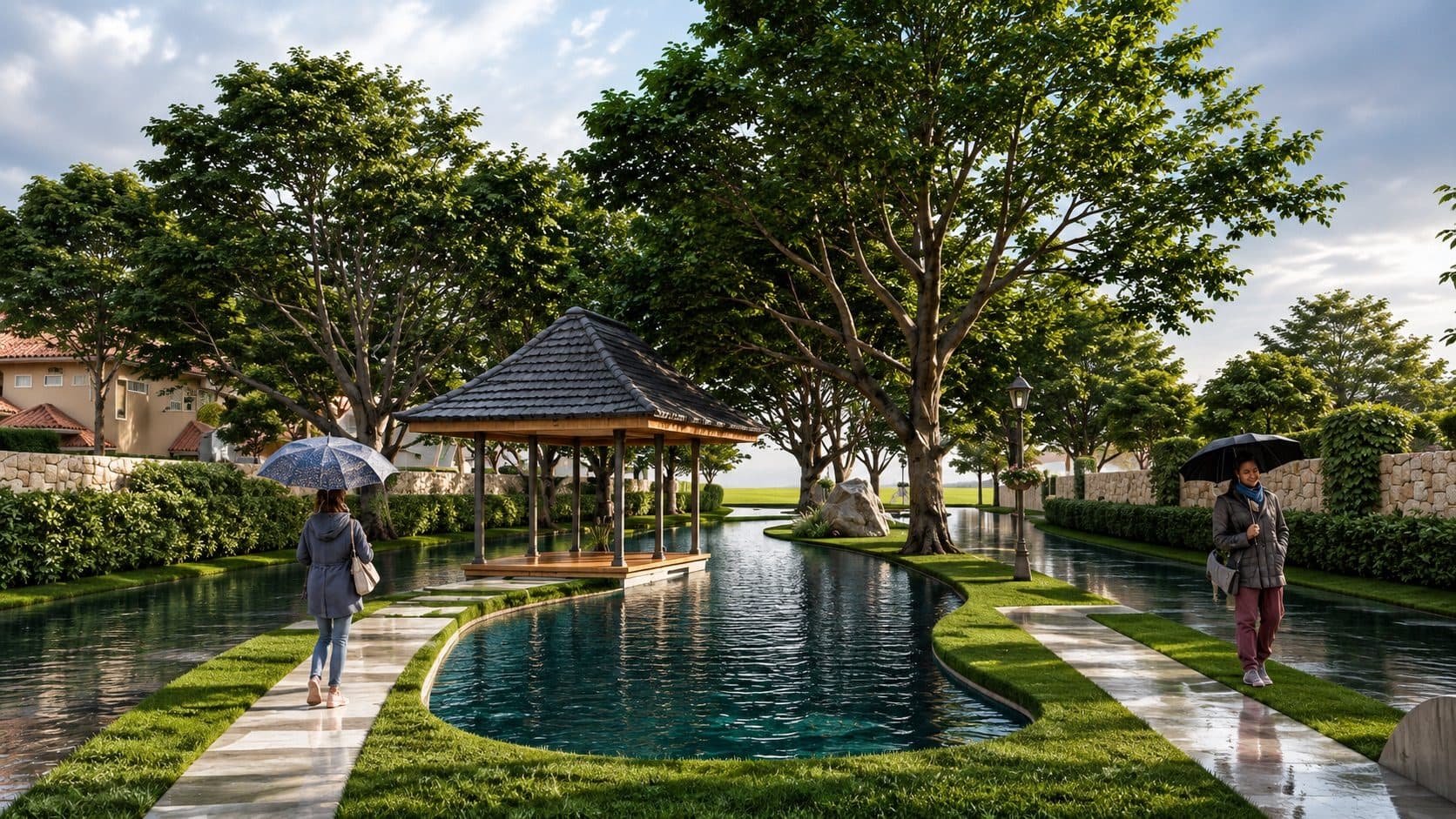 Lakefront lawns